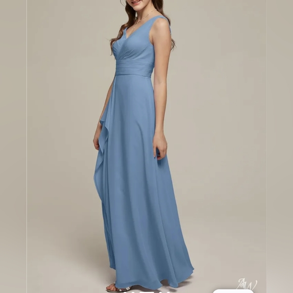 AW Carmel Bridesmaid Prom Formal Special Occasion Wedding Guest Dress, 0, Blue - Picture 3 of 8